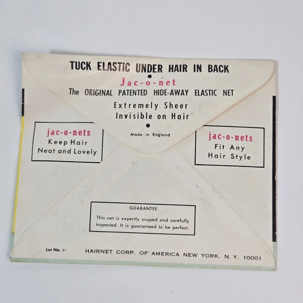 Vintage Jac-o-net De Luxe Invisible Hair Net Blonde Nylon Made in England No 159